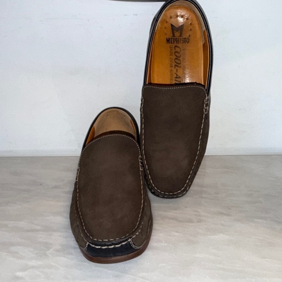 Mephisto Men’s Badaurd Cool-Air Leather Loafers Brown Nubuck Black Calf Size 9.5 main image 6